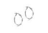9ct White Gold Diamond Cut Faceted Earrings