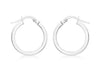 9ct White Gold 18mm Creole Earrings