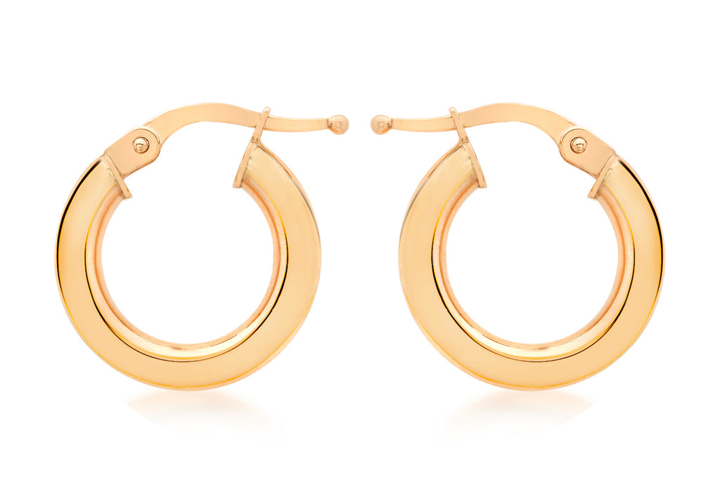9ct Rose Gold 16mm Polished Creole Earrings