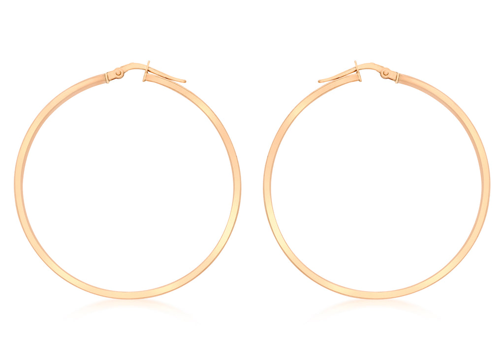 9ct Rose Gold 40mm Creole Earrings
