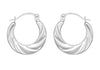 9ct White Gold Mini Twist Creole Earrings