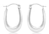 9ct White Gold 12mm x 19mm Creole Earrings