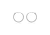 9ct White Gold 13mm Sleeper Hoop Earrings