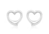 9ct White Gold Heart Stud Earrings