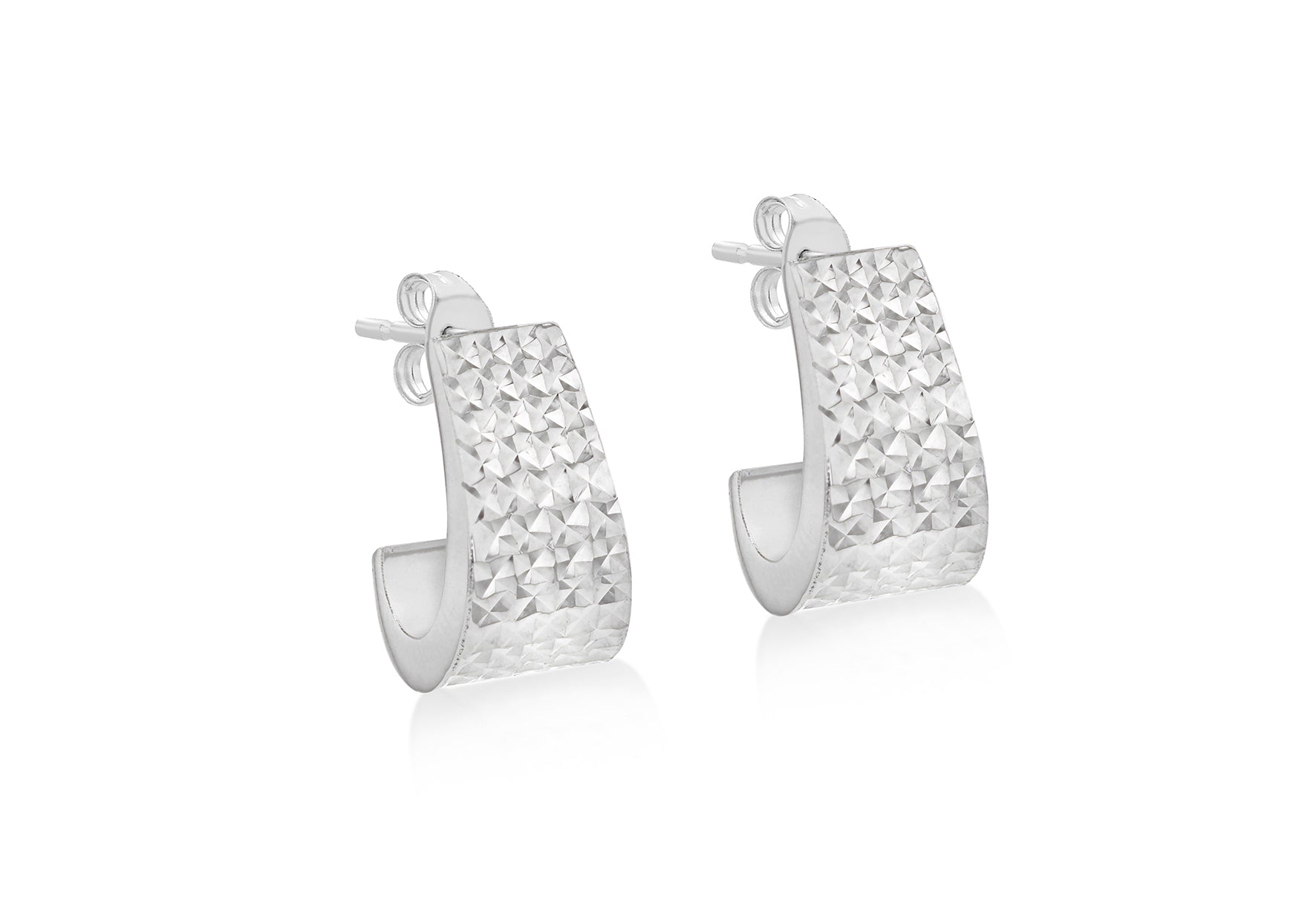 9ct Yellow Gold Curved Stud Earrings