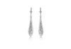 9ct White Gold Swirl Pattern Teardrop Earrings