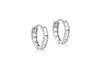 9ct White Gold Zirconia  11mm Huggy Earrings