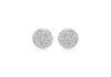 9ct White Gold 0.55t Pave Set Diamond 9mm Round Stud Earrings