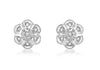 9ct White Gold 0.11t Diamond 8mm x 8mm Flower Stud Earrings