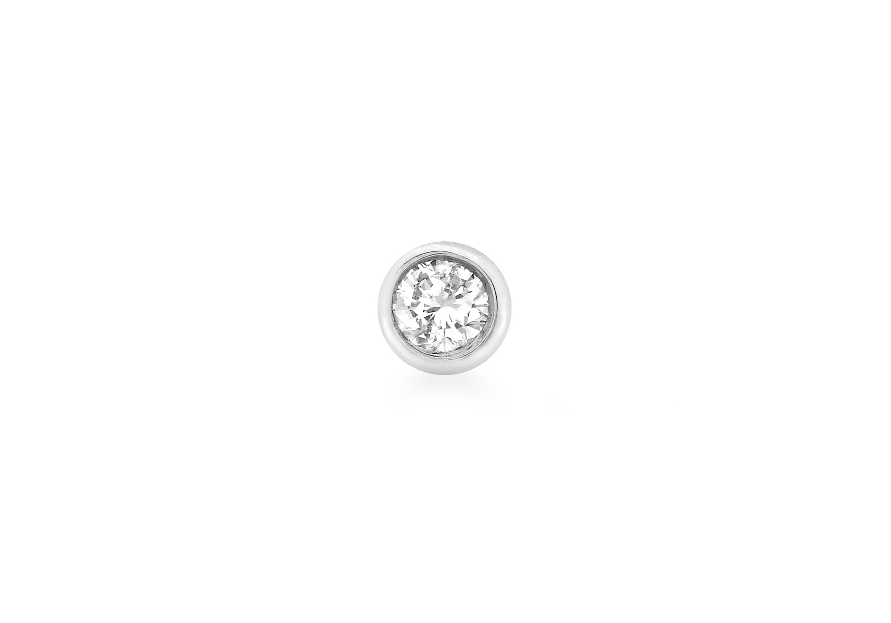 9ct White Gold 0.10ct Diamond 4.5mm Single Round Stud EarRing