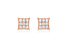 9ct Rose Gold Zirconia  7.6mm Square Stud Earrings
