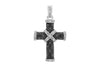 9ct White Gold 0.25t Black and White Diamond Cross Pendant