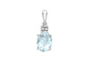 9ct White Gold 1.25t Diamond and Aquamarine Oval Pendant