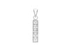 9ct White Gold Zirconia  Bar Drop Pendant