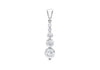 9ct White Gold Zirconia  Graduated Drop Pendant