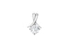 9ct White Gold 6mm Round Zirconia  Drop Pendant
