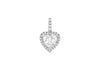 9ct White Gold Zirconia  12mm x 19mm Cluster Heart Pendant
