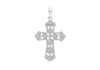 9ct White Gold 0.05t Diamond Filigree Cross Pendant