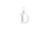 9ct White Gold Zirconia  9mm x 12mm 'D' Initial Pendant