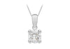 9ct White Gold Round Zirconia Solitaire Pendant