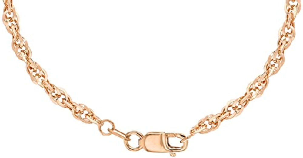 9ct Rose Gold 60 Diamond Cut Prince of Wales Chain