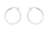 18ct White Gold 20mm Rectangular Tube Creole Earrings