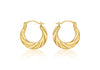 18ct Yellow Gold 14.5mm x 15.5mm Twist Creole Earrings