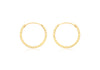 18ct Yellow Gold Diamond Cut Sleeper Hoop Earrings