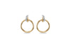 18ct Two-Tone Gold Bail Circle Stud Earrings