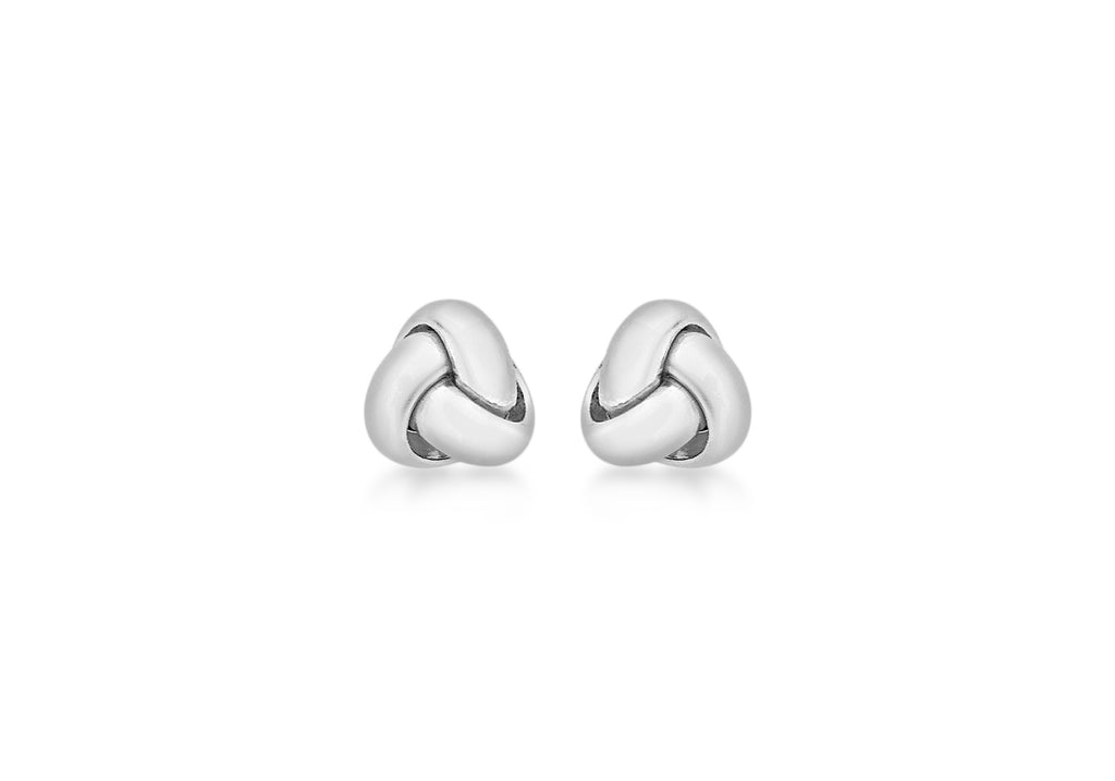 18ct White Gold 6mm Knot Stud Earrings