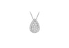18ct White Gold 0.40ct Diamond Pave Set Teardrop Slider Pendant 