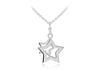 Sterling Silver Double CutoCut Star Necklace