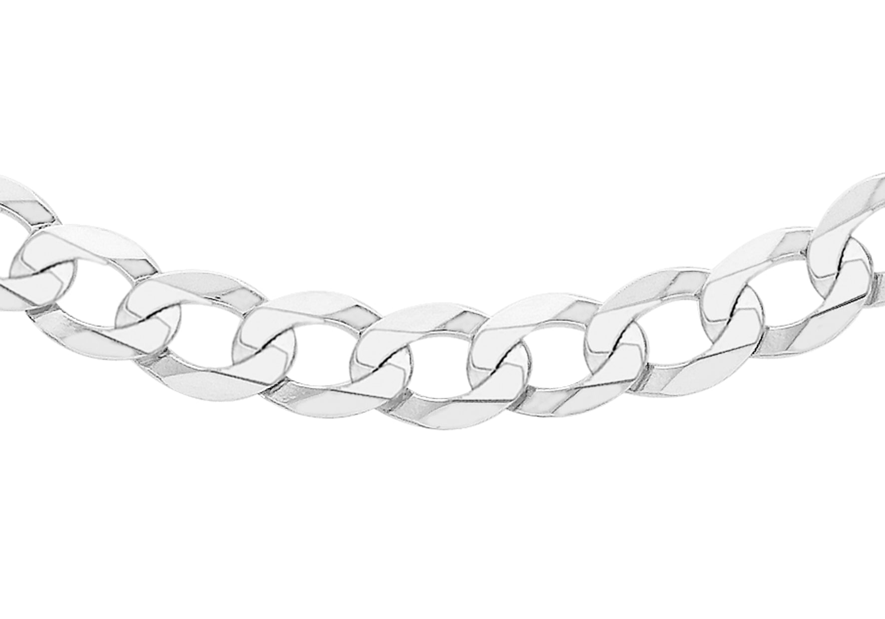 Sterling Silver 190 Flat Curb Chain 46m/18"9