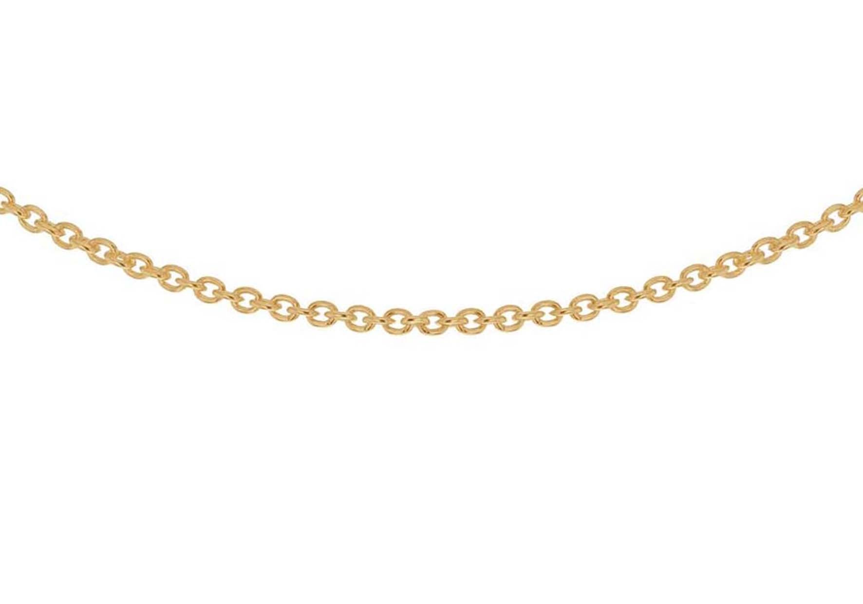 Sterling Silver Yellow Gold Plated 1.3mm Trace Chain 46m/18"9