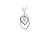 Sterling Silver Black Zirconia  3 Heart Drop Adjustable Chain Necklace  41m/169