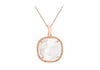 Sterling Silver Rose Gold Plated Square Mother of Pearl Adjustable Necklace  41m/16"-43m/17"9