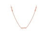 Sterling Silver Rose Gold Plated Five 'Figure 8' Adjustable Necklace  43m/17"-46m/18"9