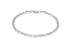 Sterling Silver Round Mirror Chain Bracelet 19m/7.5"9