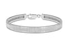 Sterling Silver Textured Flat Omega Bracelet 19m/7.5"9