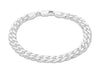 Sterling Silver 180 Diamond Cut Curb Bracelet 18m/7"9