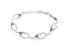 Sterling Silver Twisted Oval Cutout Link Bracelet 