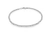 Sterling Silver Round Edge ube Beads Bracelet 19m/7.5"9