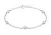 Sterling Silver Round Zirconia Station Bracelet 19m/7.5"9