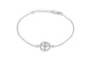 Sterling Silver Rhodium Plated Zirconia Peace Bracelet 