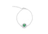 Sterling Silver Mystic Oval and White Zirconia Flower Bracelet