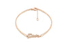 Sterling Silver Rose Gold Plated Zirconia  'Diva' Bracelet 19m/7.5"9