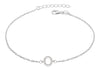 Sterling Silver Rhodium Plated Zirconia  'O' Initial Bracelet 19m/7.5"9