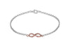 Sterling Silver Rose Gold Plated Diamond Cut Infinity Belcher  Bracelet 19m/7.5"9