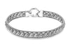 Sterling Silver Rhodium Plated 8.5mm Satin San Marco and Snake Chain Bracelet 19m/7.5"9