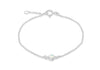 Sterling Silver White Cabochon Synthetic Opal October Birthstone Adjustable Bracelet